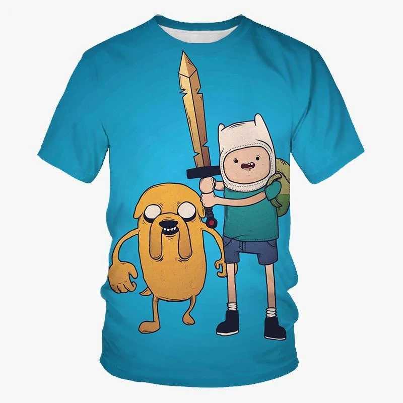 Summer New Classic Cartoon Animation 3D Printing Mens Fashion T-shirt Personality Hip-hop Funny Casual Women Kids T-shirt Tops W250224