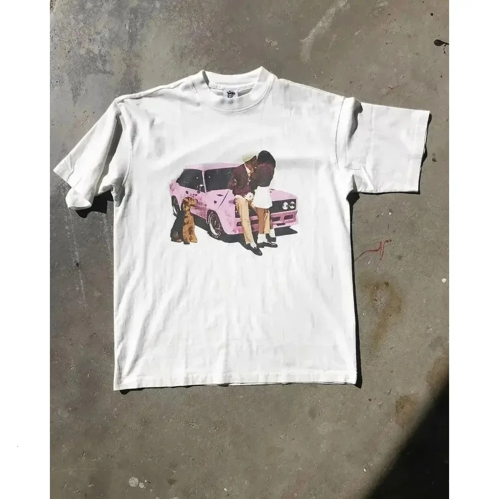 Harajuku Vintage Fashion Oversized Shirt Street Hip Hop Letter Printing T Y2K Tops Loose Slim Tshirt for Men and Women 250222