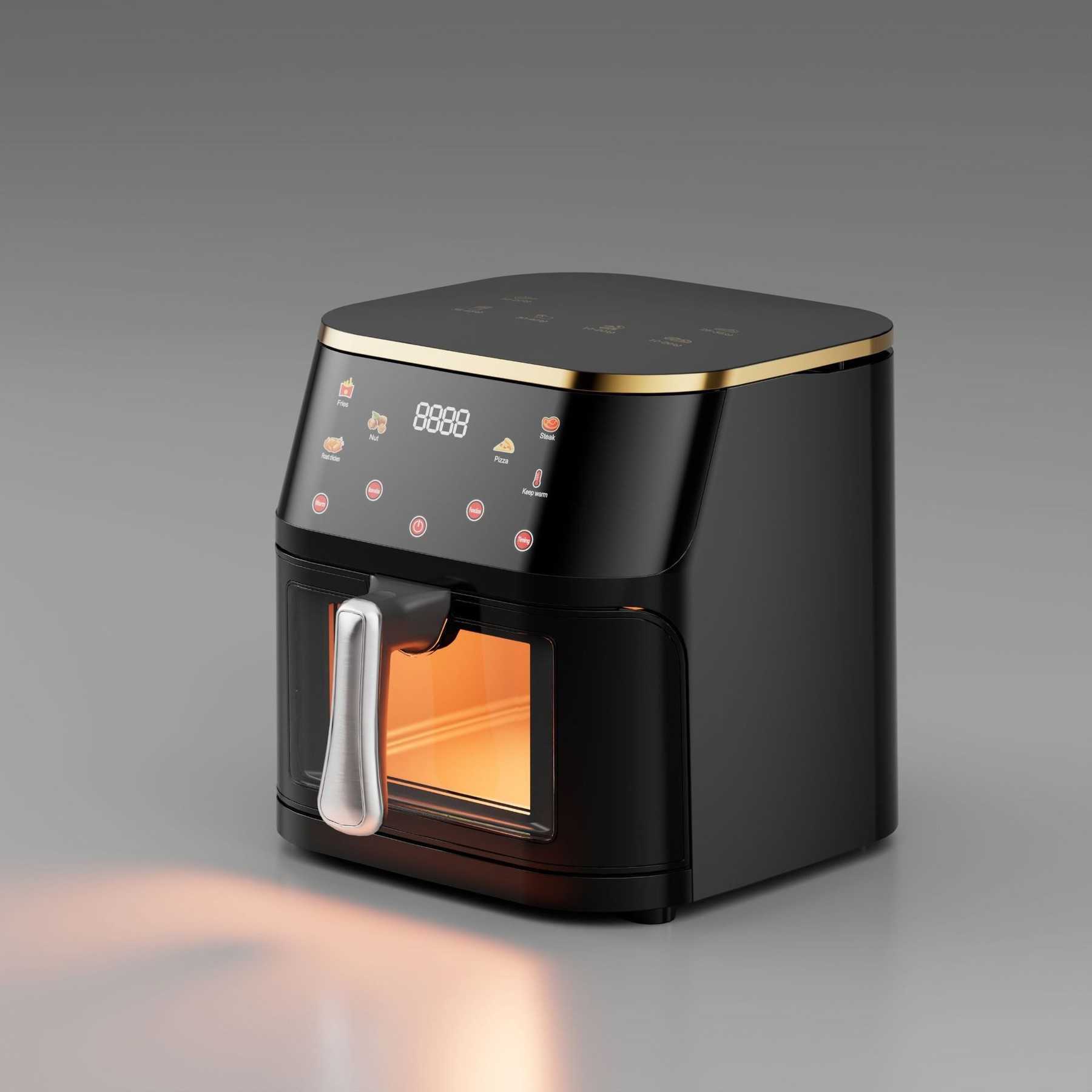 2025 Stainless steel touch type electric air fryer with large capacity for home viewing X250224