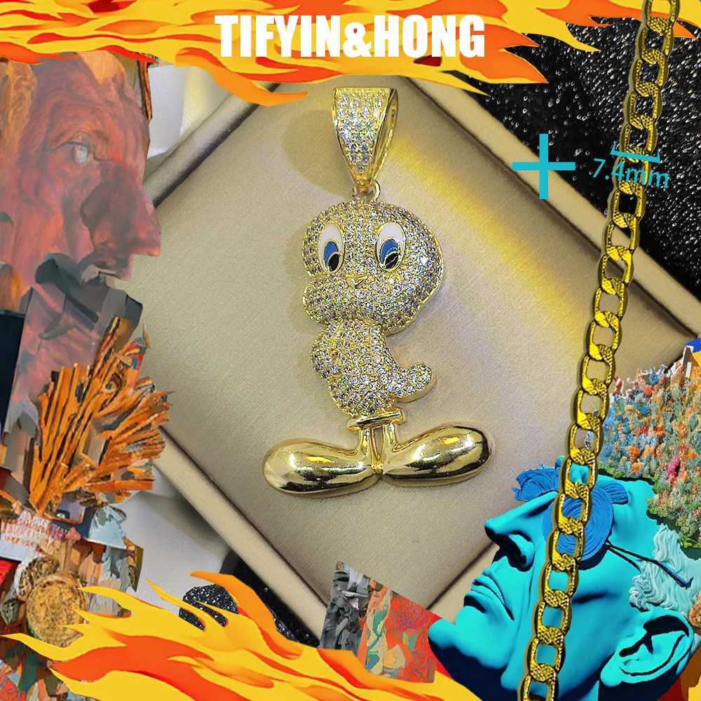 Tiktok popar 18K gold plated necklace with cartoon character pendant beautifully packaged suitable for hip-hop rap gifts X250224