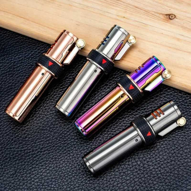 JOBON-Personalized Windproof Gas Lighter Triple Torch Refill Jet Flame Metal Spray Gun Kitchen Pipe Cigar Lighter GadgetT250224