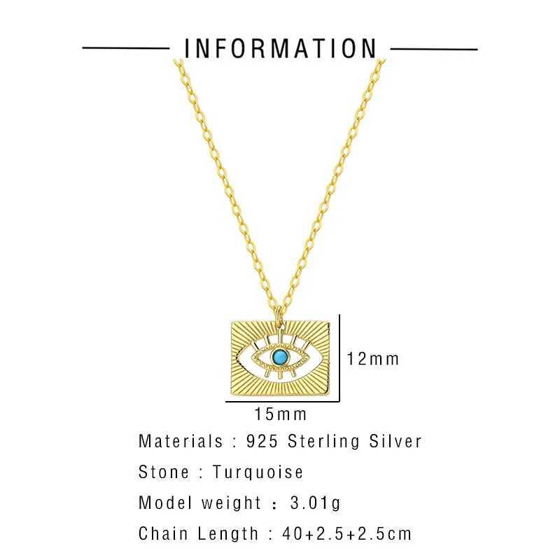 925 Sterling Silver Turquoise Devils Eye Pendant Necklace Hip Hop Party Creative Jewelry Bohen New Trend Collarbone Chain X250224