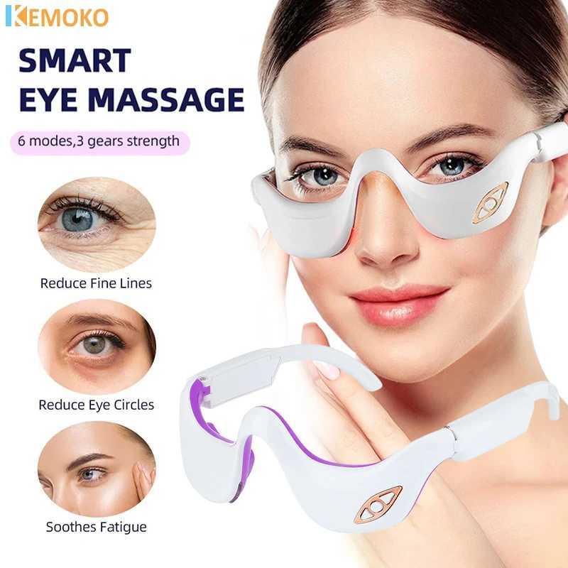 LED Micro Current Pulse Eye Massager Relieves Eye Fatigue Fades Dark Circle Anti Wrinkle Heat Therapy Eye Beauty Device CurrentXJ250224