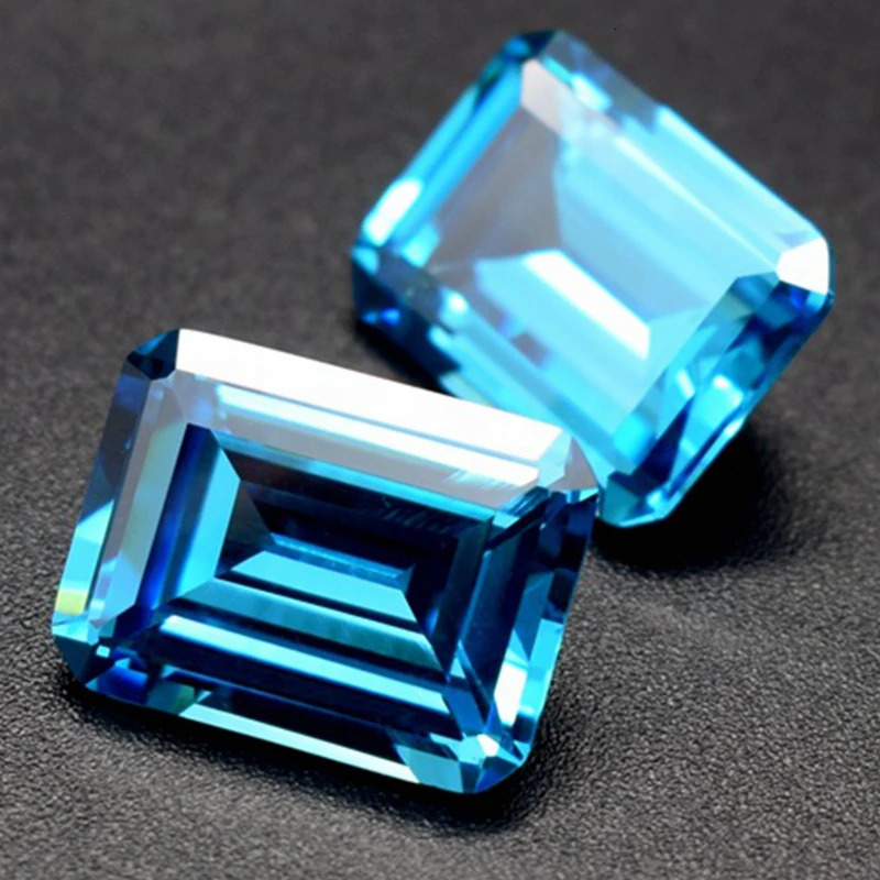 Pretty Aquamarine Stone Emerald Cut VVS Loose Gemstones for Jewelry Making Accessories DIY Jewelry /Collection/Inlay/Gift 250222