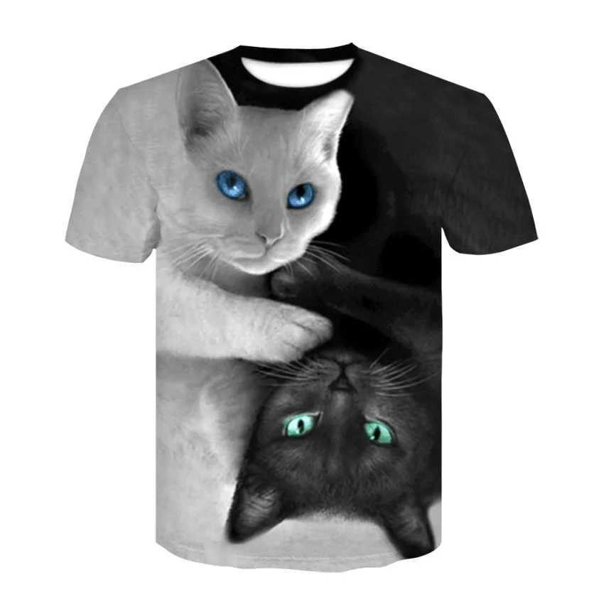 2024 Men/woman High Quality Brand T-shirt Hombre New Men T-shirt Casual Short Sleeve O-neck Fashion Funny Cat Printed 3D T Shirt W250224