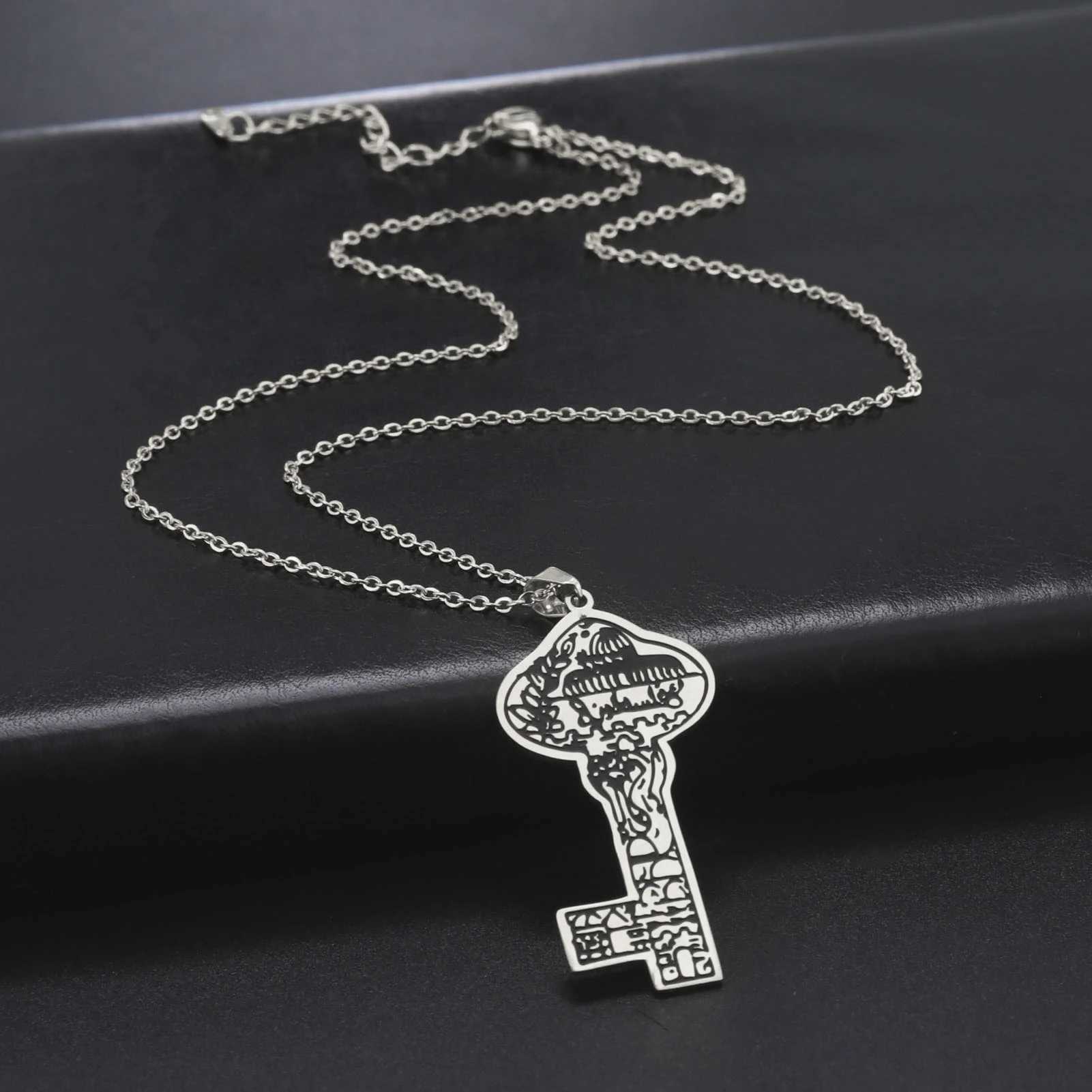 Cazador Vintage Arabic Islamic Key Pendant Necklace for Wen Men Stainless Steel Chain on Neck Jewelry s Mother Gift X250224