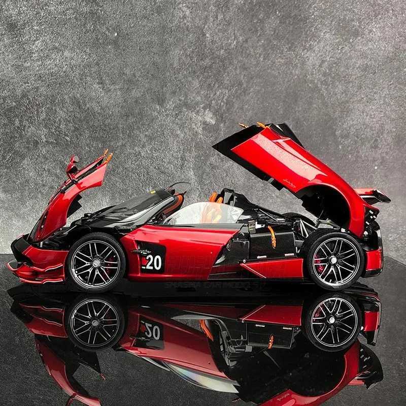 New 1/18 Pagani Huayra BC Alloy Sports Car Model Diecast Metal Racing Car Vehicle Model Sound and Light Simulation Kids Toy Gift Z250224