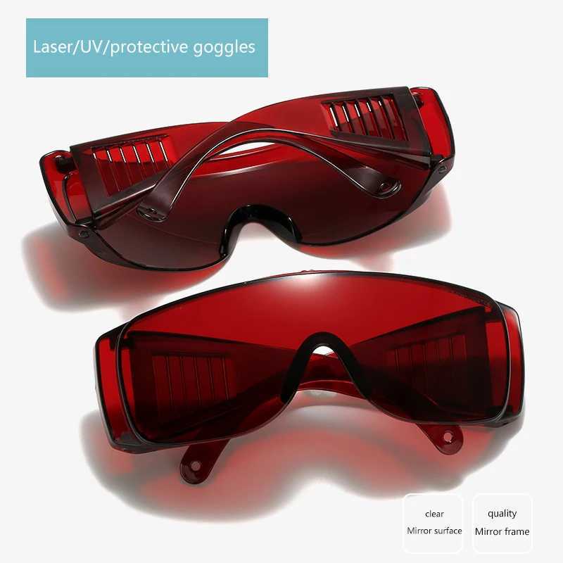 1Pc red laser protective goggles light blocking goggles beauty salon goggles IPL laser LED UV lamp treatment gogglesXJ250224