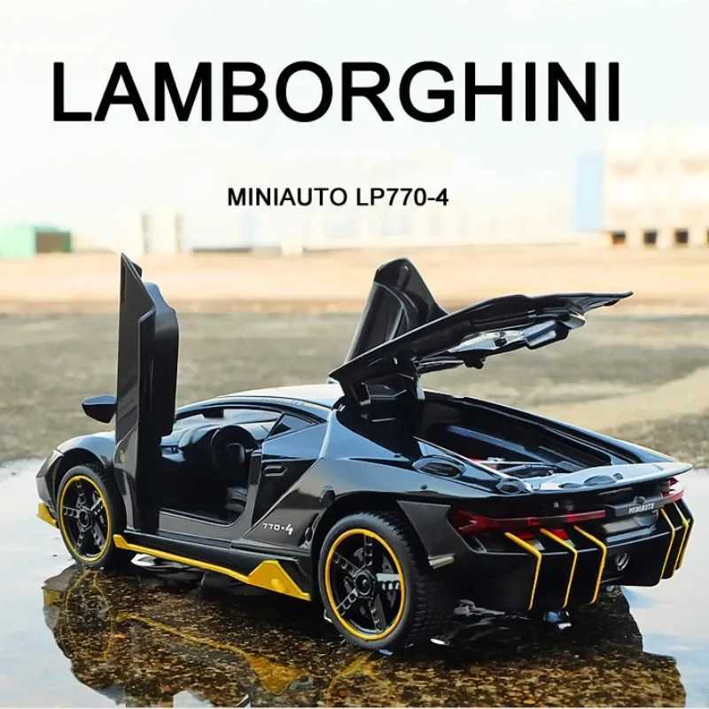Free shipping 1 32 Lamborghini LP770-4 750 alloy sports Diecasts metal pull back sound and light car model childrens toy collection gift