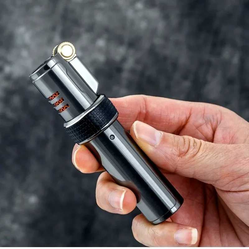 JOBON-Personalized Windproof Gas Lighter Triple Torch Refill Jet Flame Metal Spray Gun Kitchen Pipe Cigar Lighter GadgetT250224