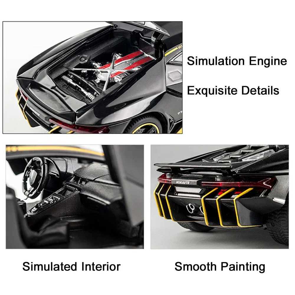 Free shipping 1 32 Lamborghini LP770-4 750 alloy sports Diecasts metal pull back sound and light car model childrens toy collection gift
