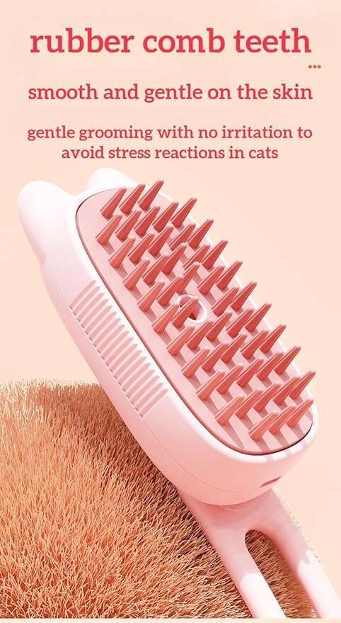 DHpet Pet Spray & Massage Brush: USB - Charged, Soft Massage Head, Spray Design, Rotating Handle for Effortless Grooming