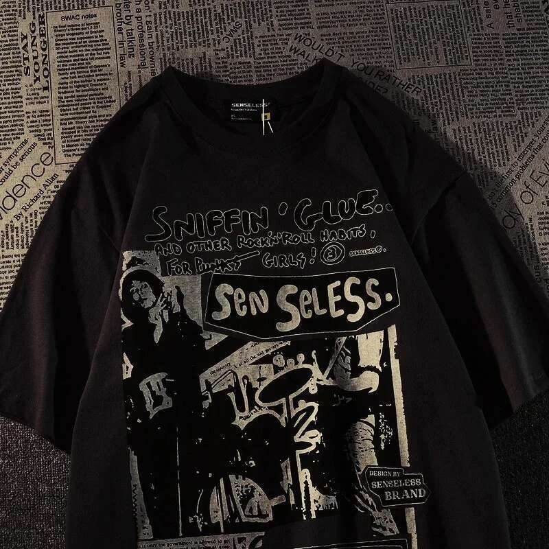 Woman's T-Shirt Printed Casual Graffiti Harajuku Short Sleeve Oversized Woman Y2k Aesthetic Graphic High Clothing