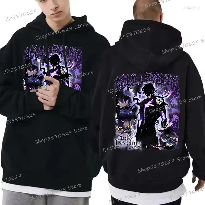 Men's Hoodies Anime Solo Leveling Sung Jin Woo Men Casual Harajuku Streetwear Funny Manga Loose Sweatshirts Fashion Unisex Hooded