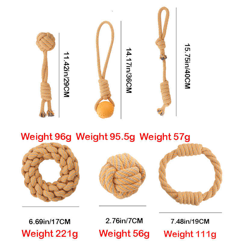 DHpet Rope Knot Toy Set for Dogs - Durable, Interactive & Washable, 650g, 40228cm Package, 50X60X30cm Carton Size