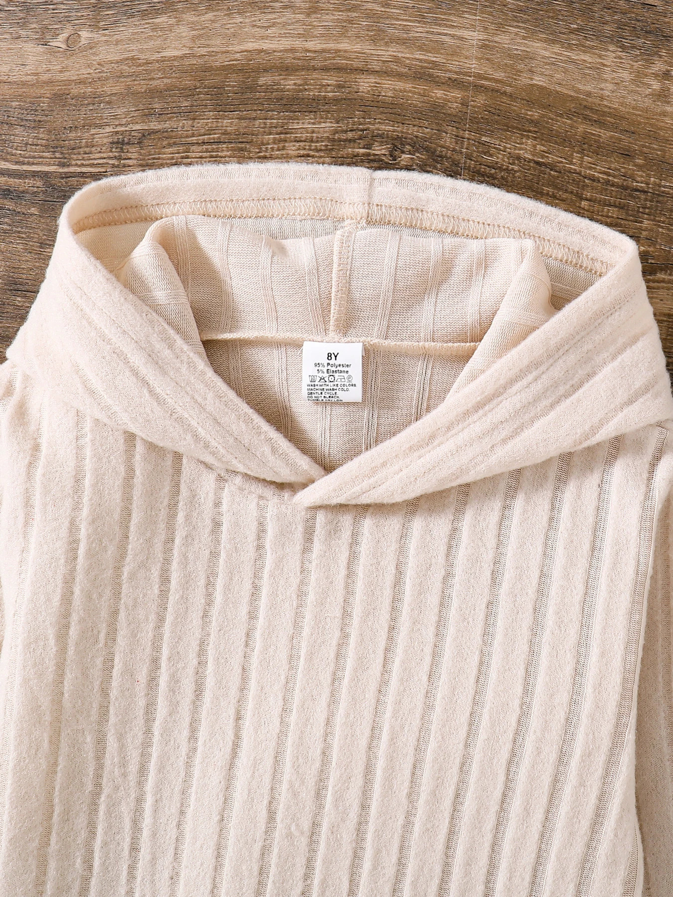 Spring and autumn childrens clothing suitable for girls fashion outdoor leisure sportswear loose apricot hoodie flared pants 250224