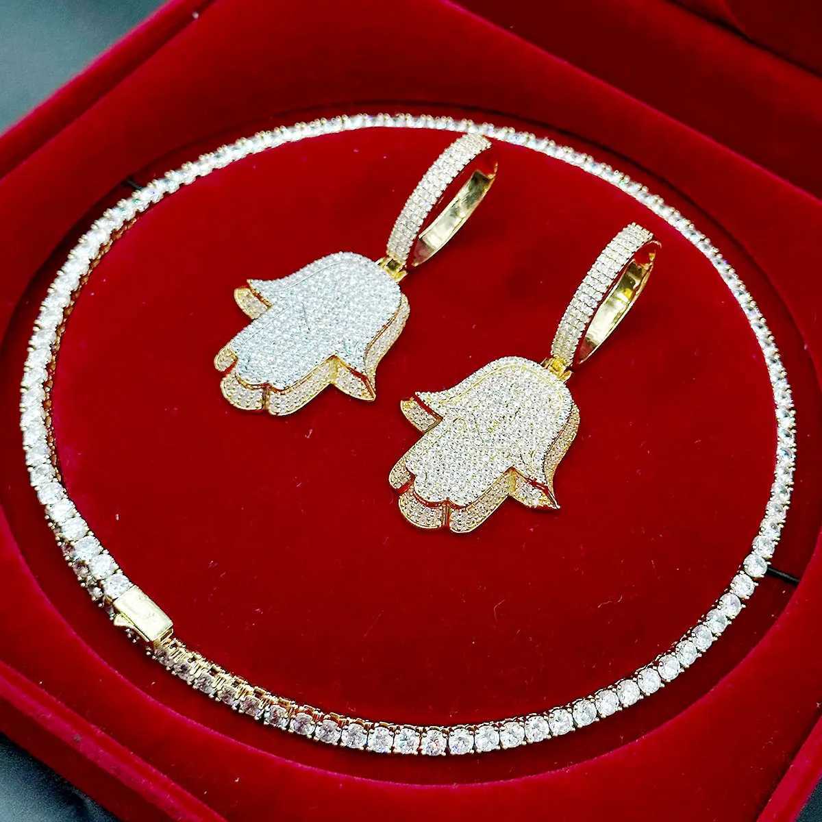 Aokaishen Out Big Halma Pendant Gold Color Hip Hop Jewelry X250224