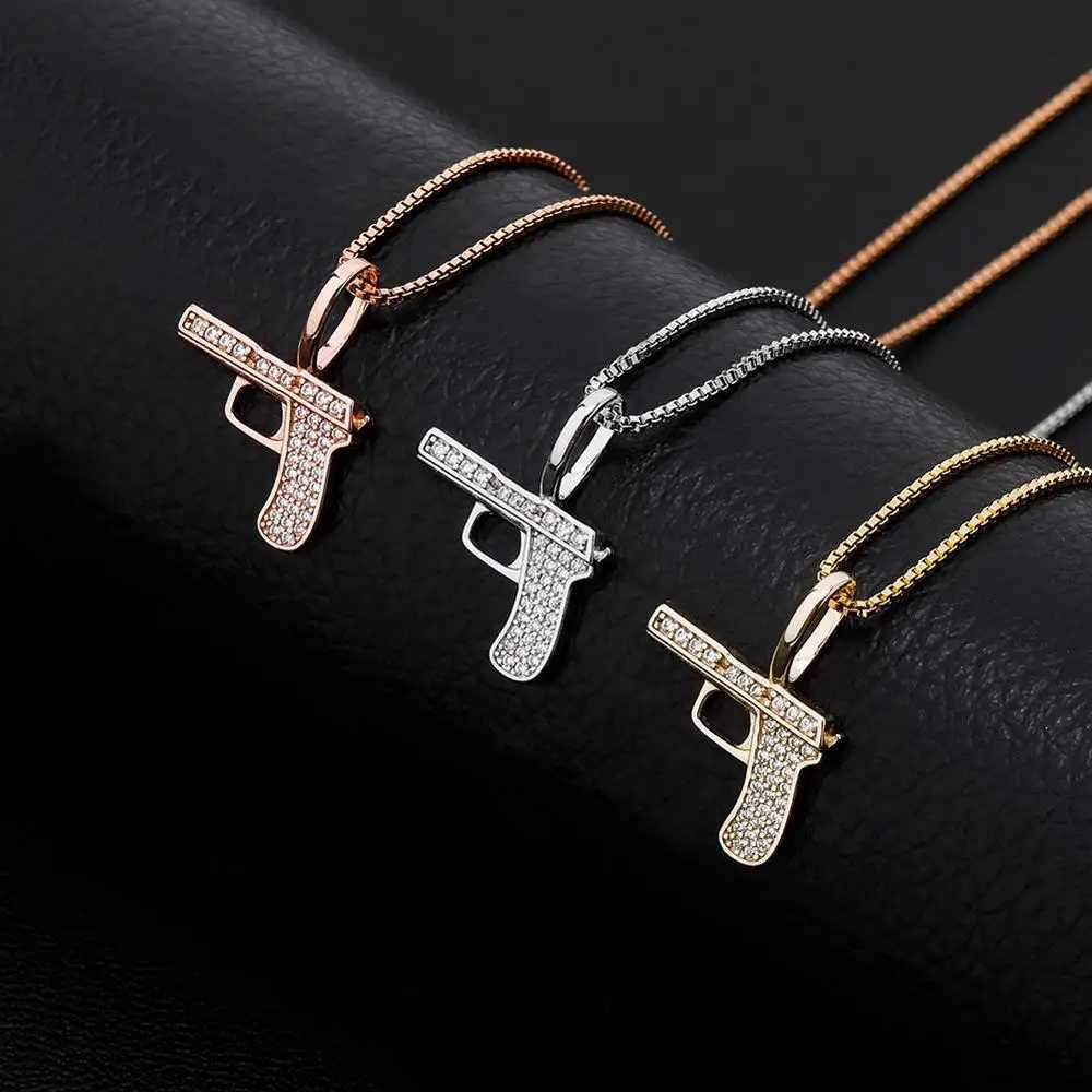 TOPGRILLZ 925 sterling silver new gun pendant high-quality d cubic zirconia pendant hip-hop fashion exquisite jewelry gift X250224