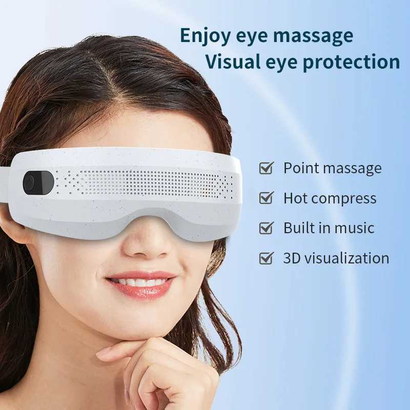 Eye Massager with Vibration 8 Massage Head Acupoint Massage Visible Eye Care Device with Bluetooth Music for Dry Eye Dark CircleXJ250224