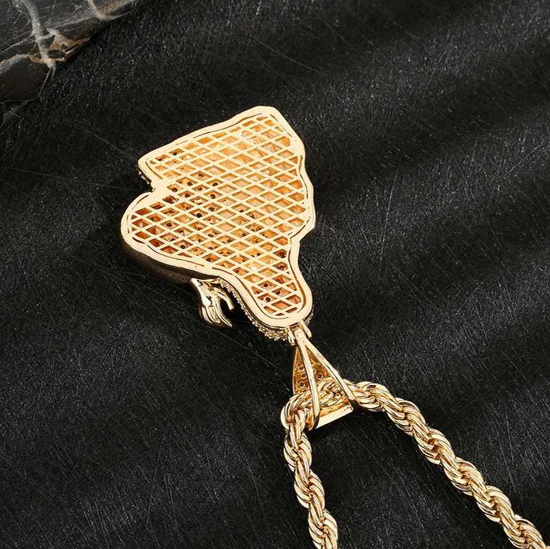 Cool design hip-hop 14k gold-plated Jesus religious moissanite copper pendant charm necklace X250224