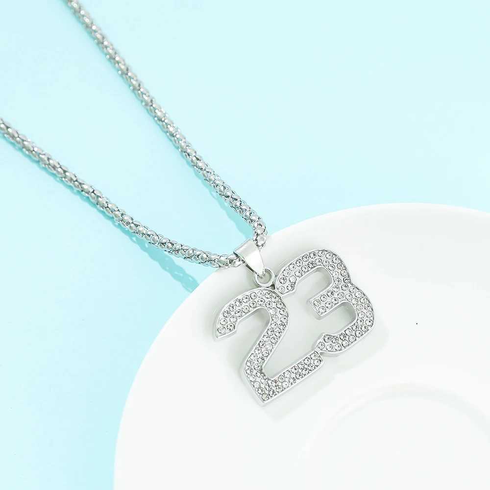 Basketball Legend Number 23 Pendant Necklace Cool For Fans Charm Collar M Hip-hop Basketball d out Rock Necklace X250224