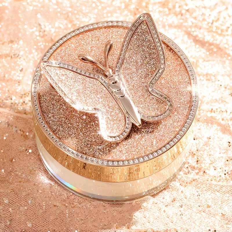 Butterfly-Themed Luxury Loose Powder for Women Face Foundation Powder Waterproof Sweatproof Concealer Oil-Control Beauty MakeupXJ250224