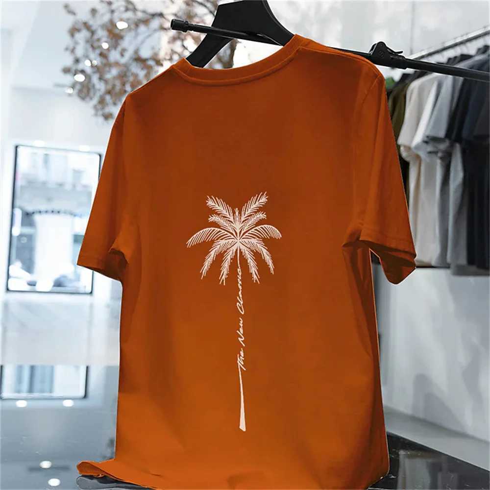 Solid Color Mens T-shirt Printed Pattern Street Trend Travel Leisure Oversized Loose Comfortable High-grade Classic Short Sleeve W250224
