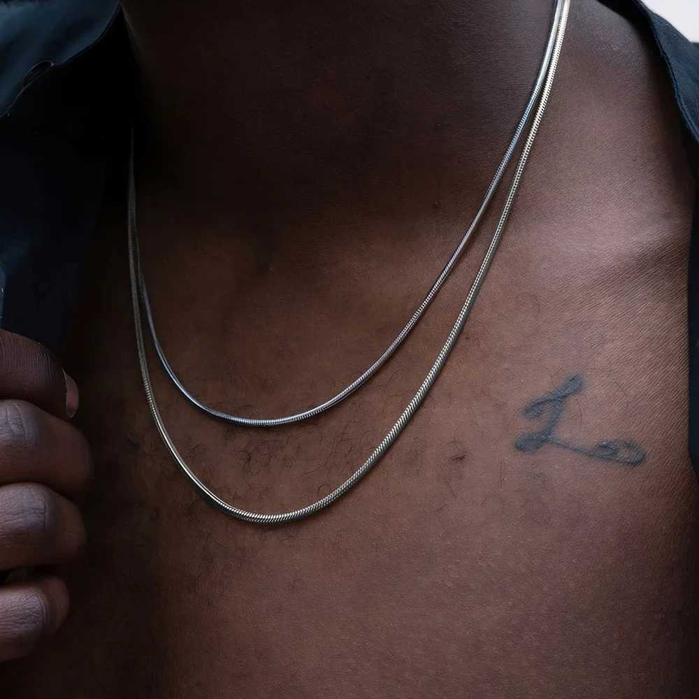 ALIZERO 925 Sterling Silver M Snake Chain Necklace For Wen Men Fashion Hip Hop Simple Necklaces Jewelry s 40-75cm X250224