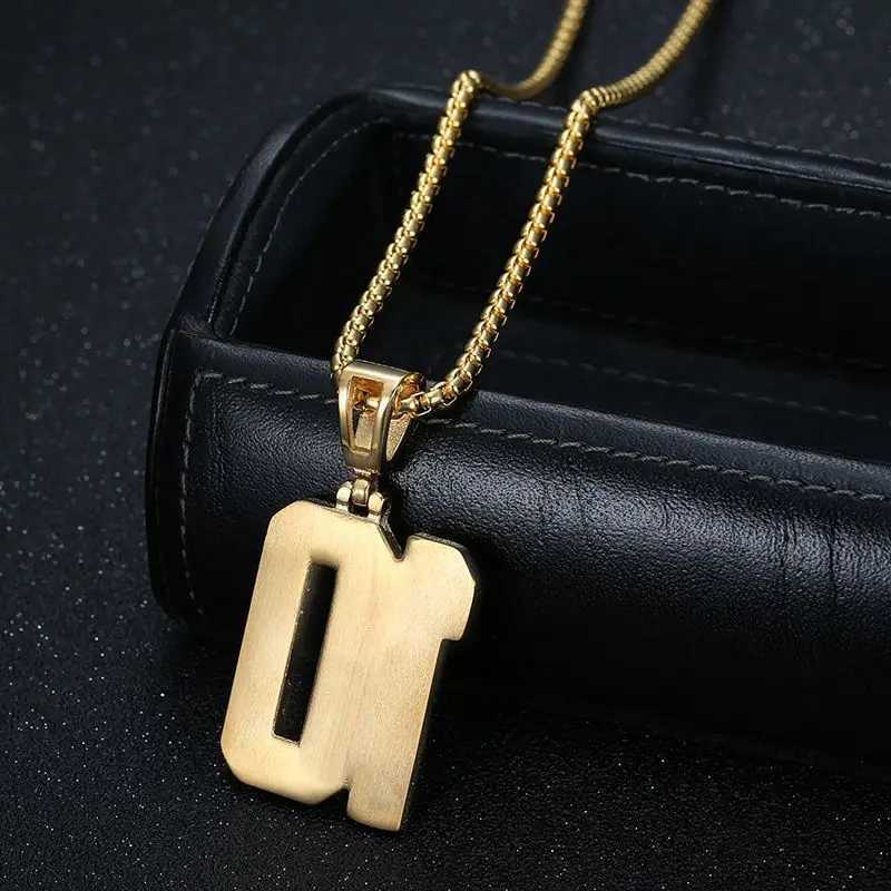 Hip Hop d Out Bling Football 10 Pendant Statement M Gold Color Stainless Steel Sports Necklace For Wen Men Jewelry X250224