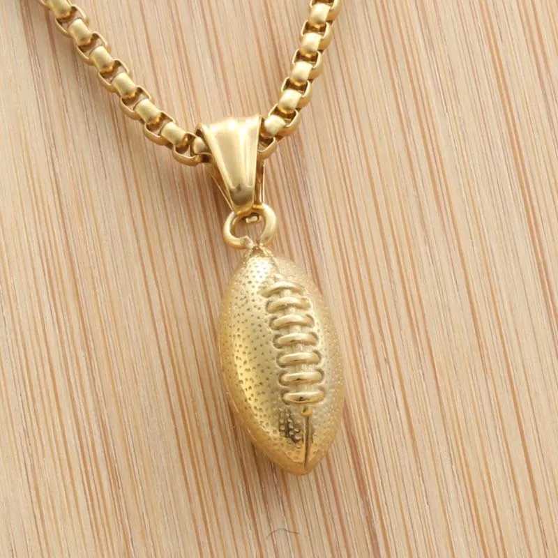 Simple Sports Ball Rugby Long Chain Pendant Necklaces For Men Necklaces For Women Creative Gift Jewelry Making Craft X250224