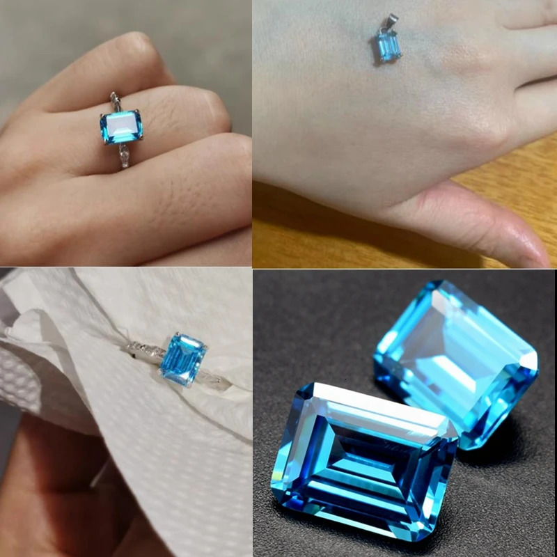 Pretty Aquamarine Stone Emerald Cut VVS Loose Gemstones for Jewelry Making Accessories DIY Jewelry /Collection/Inlay/Gift 250222