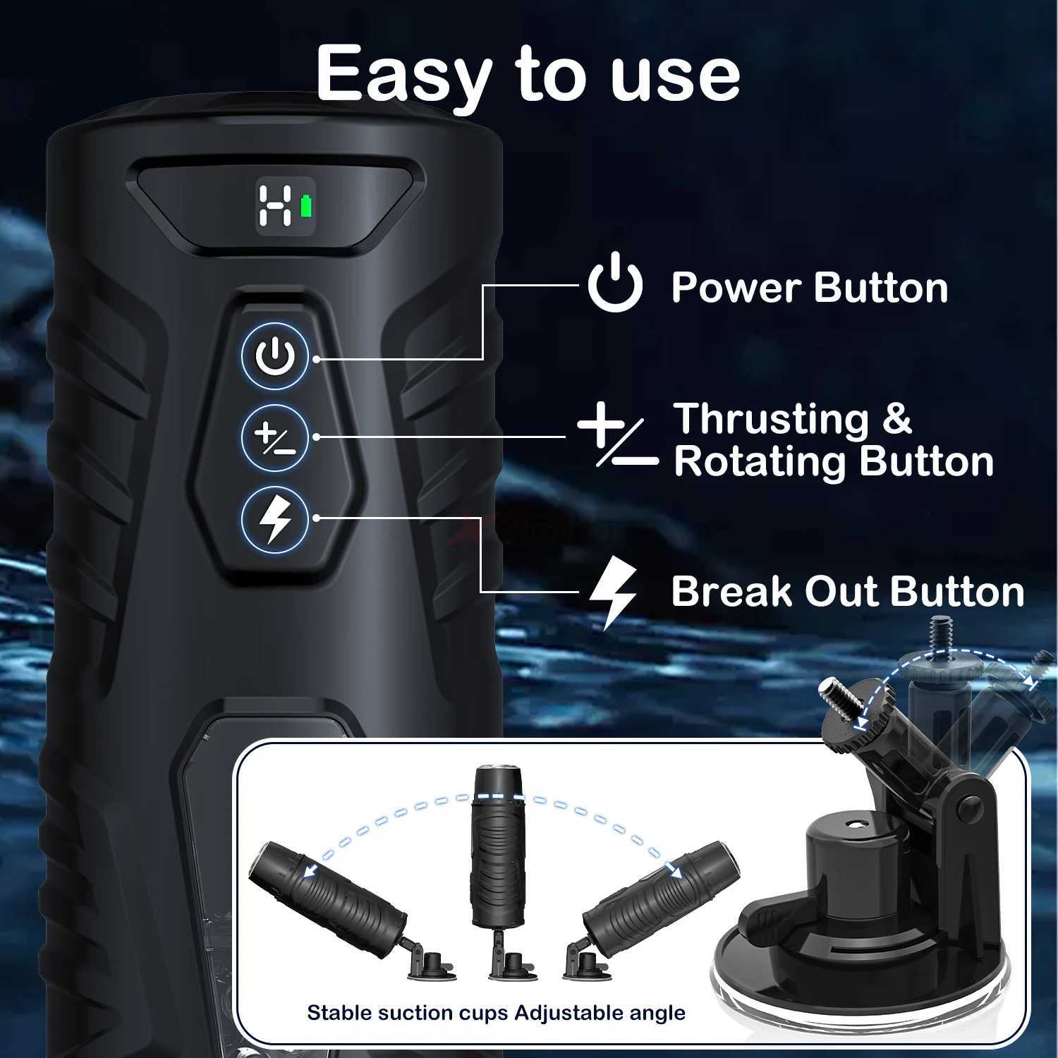 Automatic Telescopic Male Masturbators 7 Thrusting Rotating Suction Cup for Men Penis Stimulator Pocket Pussy Adult Toys W250618