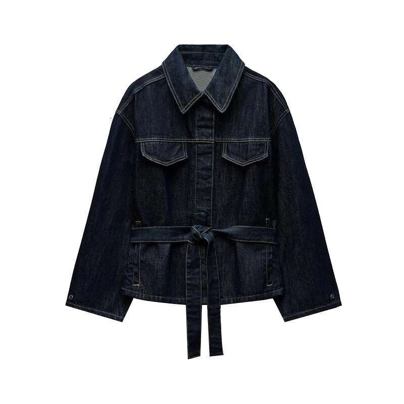 hoodie Designer Fashion Jacket Vintage Belt Denim Jacket Pants Set Women Lapel Single Breasted Jackets Pockets Straight Jeans Spring Lady Street Outfi