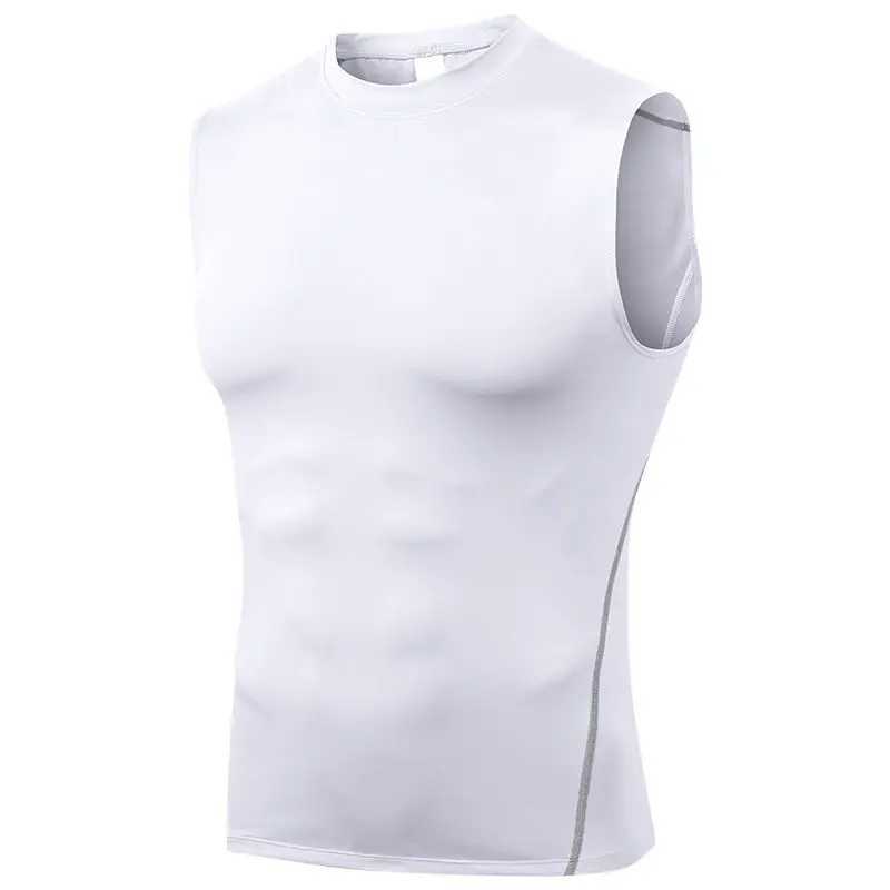 Men's Tank Tops Mens Gym T-Shirt Bodybuilding Basketball Tank Top Mens Quick Dry Compression Sleeveless Shirt Fitness Singlets Vest Male Clothes 