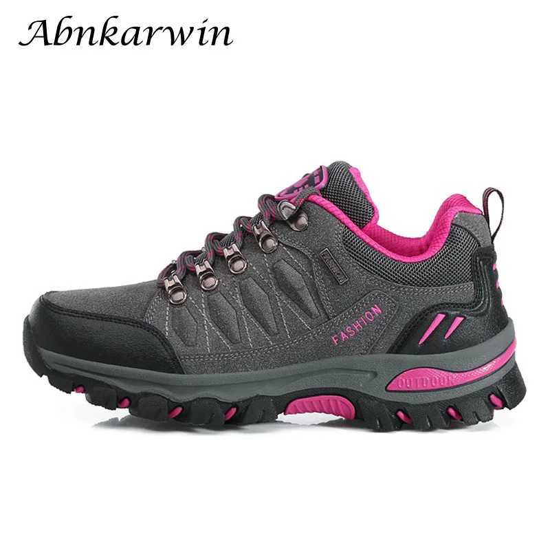 Autumn Spring Women Outdoor Leather Trekking Hiking Shoes Woman Mountain Sneakers Treking Walking Camping Trail ClimbingC250222