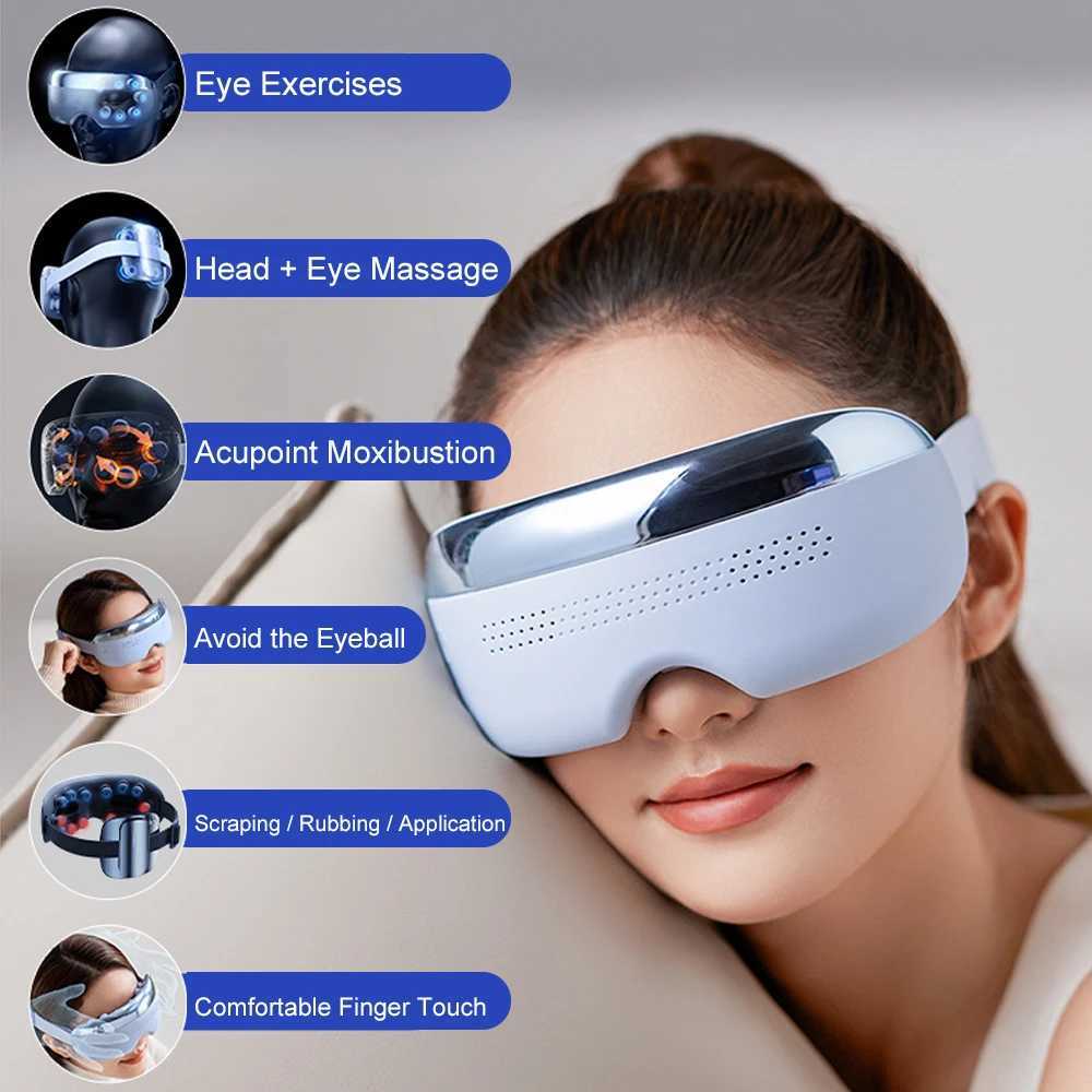 Vibration Eye Massager Electric Eye Massage Glasses Therapy Bluetooth Acupressure Relief Fatigue Dark CirclesXJ250224