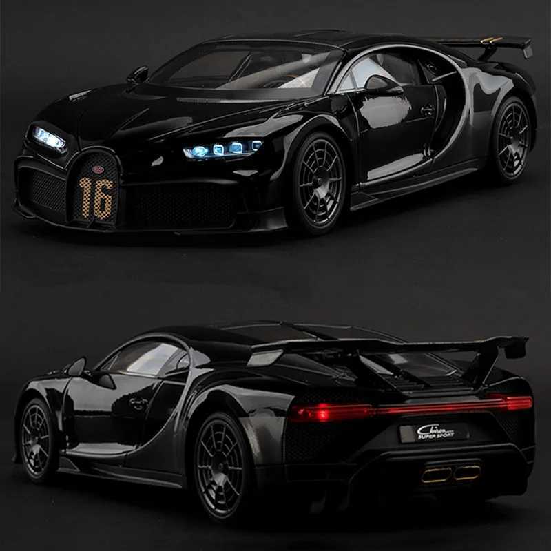 1 18 Bugatti Chiron PUR SPORT Alloy Sports Model Diecast Metal Racing Car Vehicle Model Sound and Light Simulation Kids Toy Gift Z250224