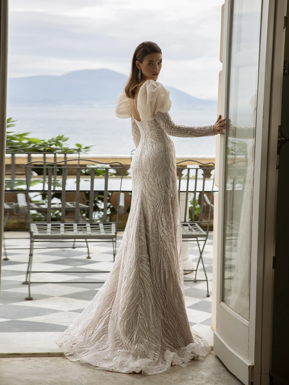 Mermaid Wedding Dress Sweetheart Neck Long Sleeves Bridal Gowns Sequins Detachable Train Dresses Custom Made vestidos de novia