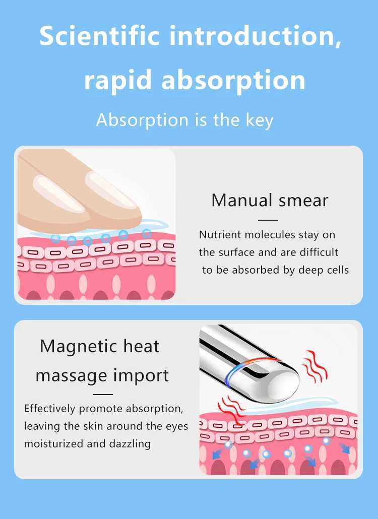 Eye massager electric facial massager anti wrinkle eye care tool vibrator hot eye beauty instrument eye cream applicationXJ250224