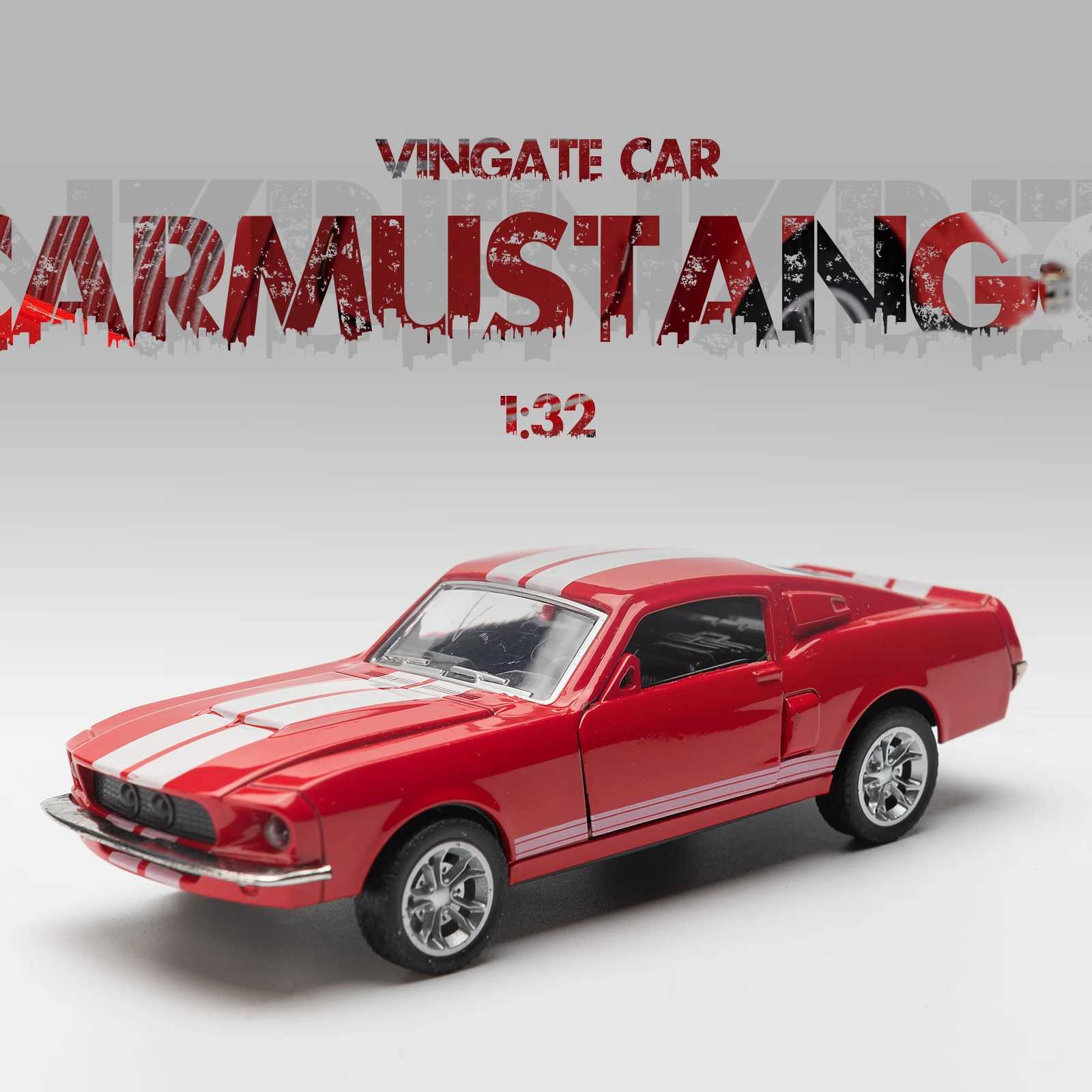 1 32 alloy die-casting stang GT ic retro model pull back micro car replica used for childrens collection gifts Free shipping