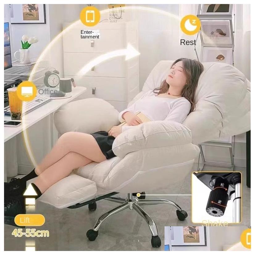 Other Furniture Lazy Silla Game Sofa Chair Office Home Study Bedroom Lifting Rotating Adjustable Widened Cushion With Foot Rest Drop D Otcvg