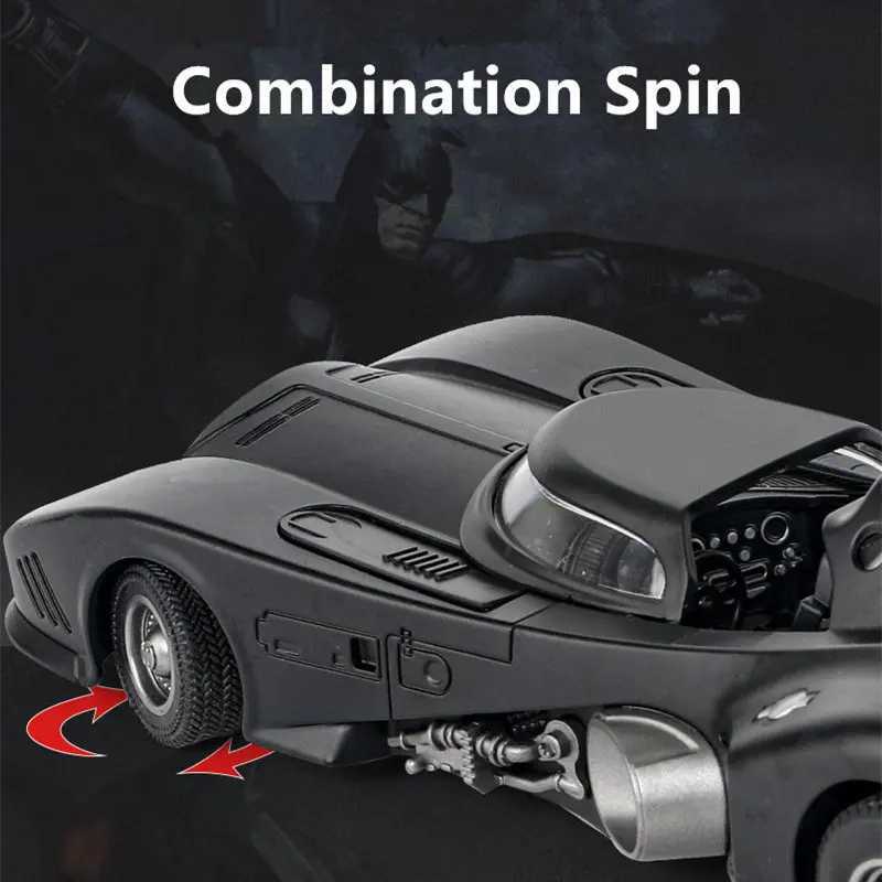 1/24 ic Movie Alloy Batmobile Bat Sports Diecast Metal Toy Racing Car Model Sound Light Silation Kids Gifts Free shipping