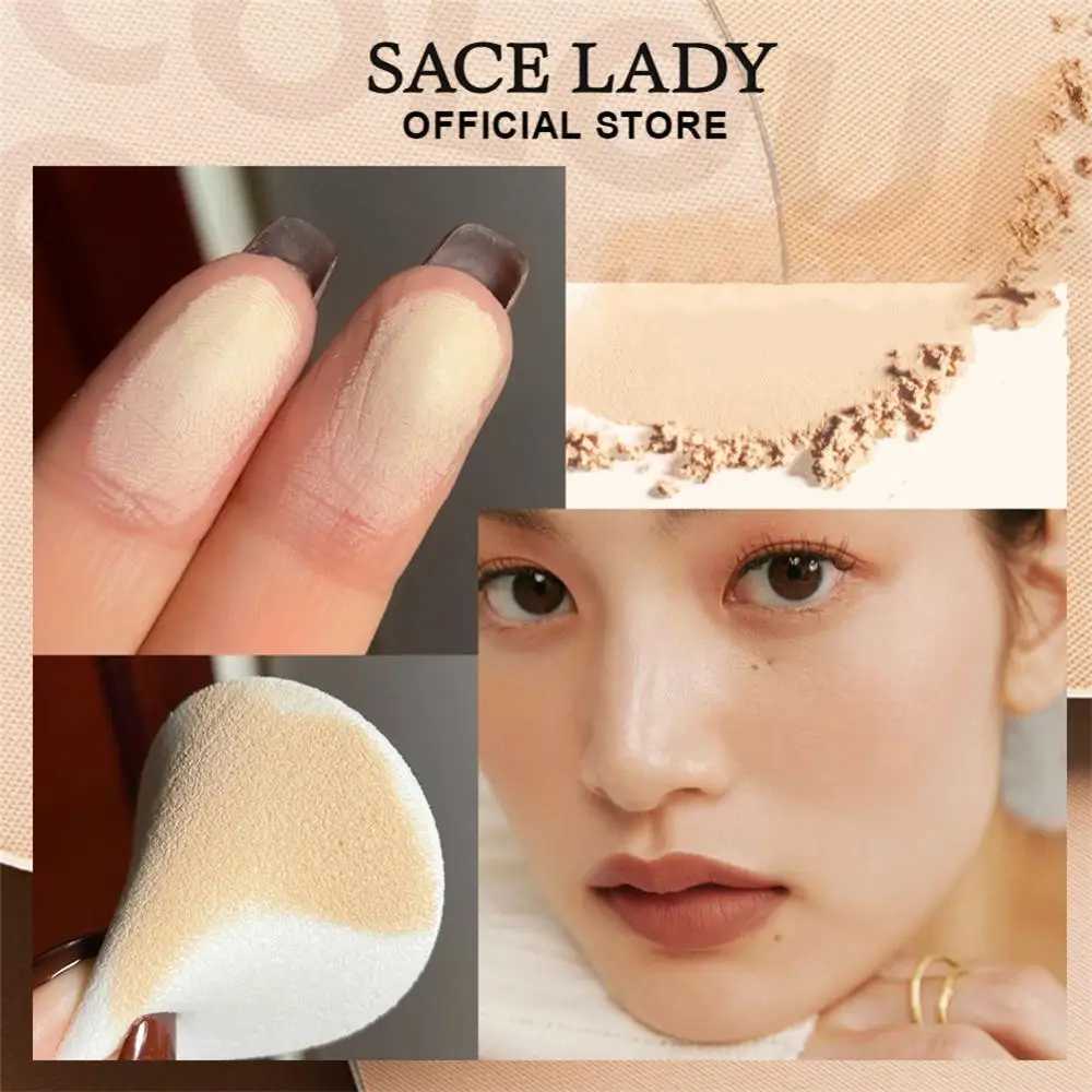 SACE LADY Silky Smooth Pressed Powder Fully Cover Concealer Soft Mist Natural Lasting Makeup Powder Durable Waterproof CosmeticsXJ250224