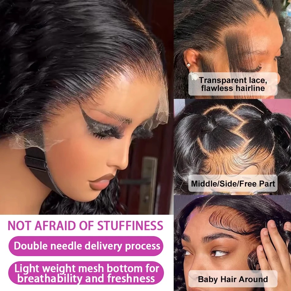 Free shipping 250% Peruvian Hair 30 38 40 Inch 13X6 Deep Hd Frontal Wig Black 13X4 Water Loose Wave Lace Front Wigs Synthetic Preplucked for Women