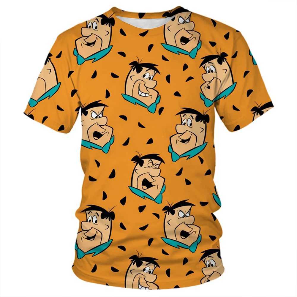 New Fashion Fun Cartoon The Flintstones Men and Women Fun Series 3D Printed T-shirt W250224