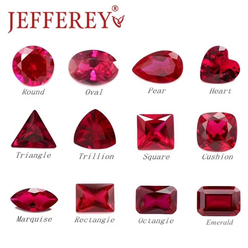 8A Natural Ruby Faceted Octagon Princess Cut Lab Grown Gems 4X6mm-13x18mm Red Loose Stone Gemstone for Jewelry Making 250222