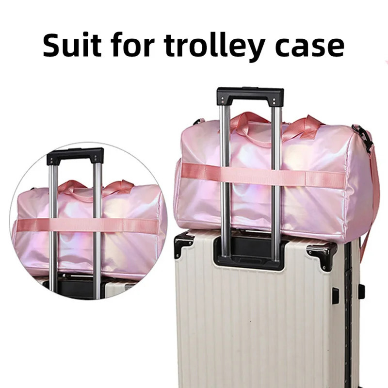 New Free Shipping Designer Bag Pearl Glossy Gym Women Training Handbag Waterproof Yoga Bags Wet Dry Separation Swimming Pack Female Travel Tote Bag