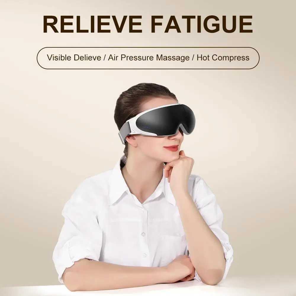 Rechargeable Smart Eye Massager Facial Massager Bluetooth Music Foldable Air Pressure Heating Massage RelaxationXJ250224
