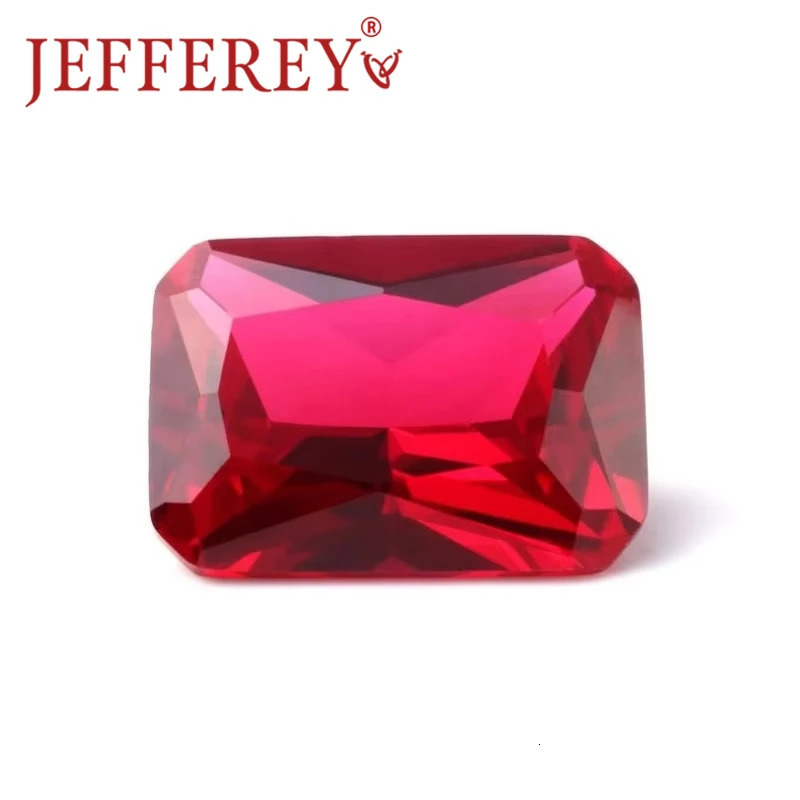 8A Natural Ruby Faceted Octagon Princess Cut Lab Grown Gems 4X6mm-13x18mm Red Loose Stone Gemstone for Jewelry Making 250222