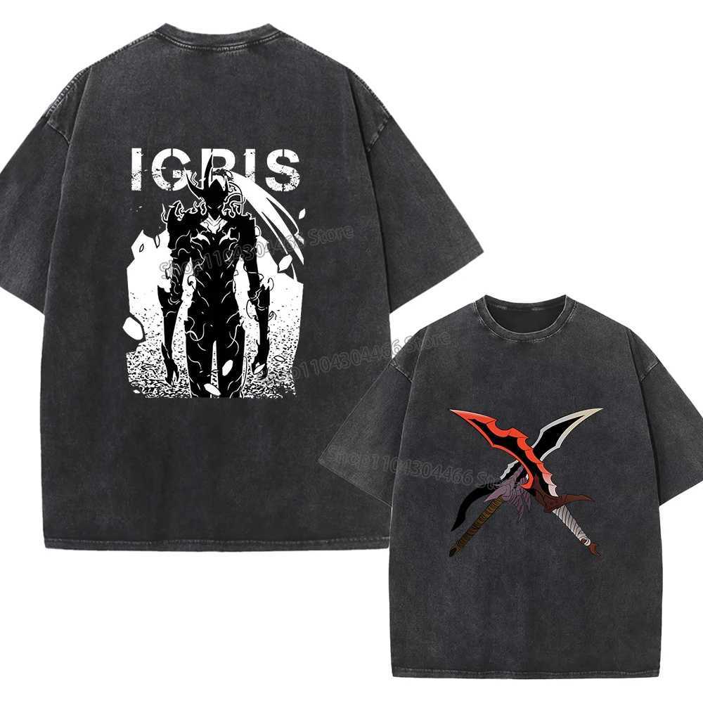 Solo Leveling 00% Cotton Washed T Shirt for MenWomen 230g T-Shirt Y2k Shirt Clothes Streetwear Oversize Shirts Trendy Clothes W250224